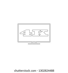 4k tv screen. simple flat vector icon illustration. outline line symbol - editable stroke