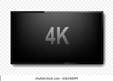 4k Tv Screen Vector Design. Digital Wide Television Concept. Vector Illustration