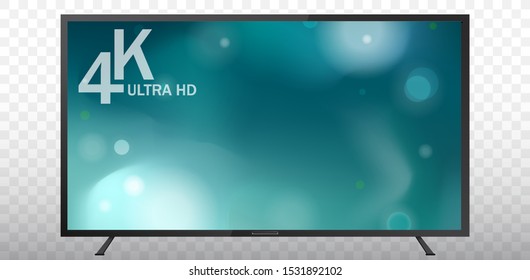 4K TV Screen Vector Illustration With Transparent Background