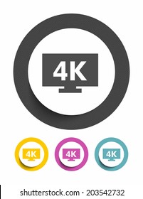 4K tv sign icon