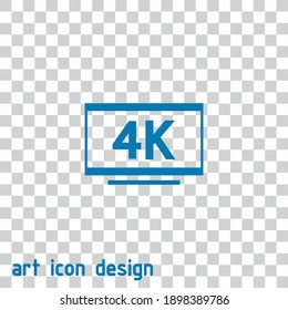 4k tv vector icon on an abstract background