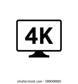 4k TV.Monitor sign.flat icon