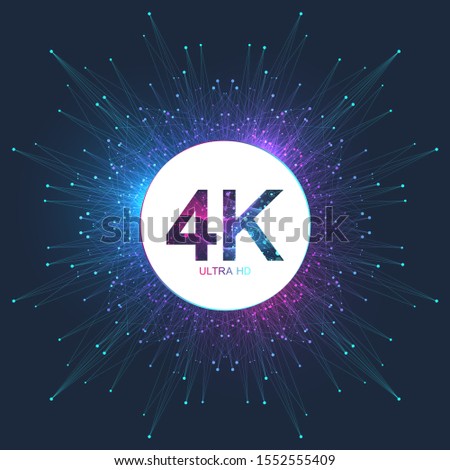4K Ultra HD badge vector icon. Abstract gradient background style 4K UHD TV symbol.