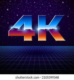 4k Ultra HD Format Logo With Shiny Chrome Letters