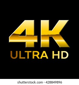 4k Ultra HD format logo with shiny letters