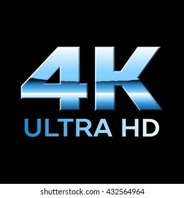 4k Ultra HD format logo with shiny letters