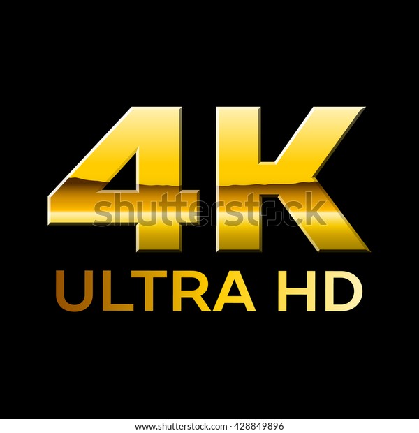 4k Ultra Hd Format Logo Shiny Stock Vector Royalty Free