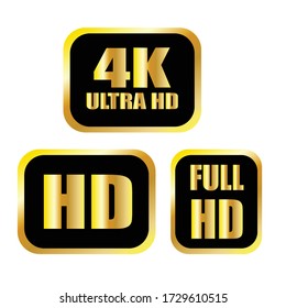 4K Ultra HD, HD , Full HD vector
