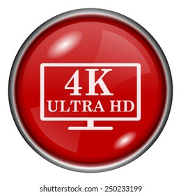 4K ultra HD icon. Internet button on white background. 
