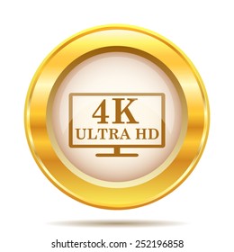 4K ultra HD icon. Internet button on white background. EPS10 vector. 