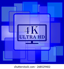 4K ultra HD icon. Internet button on abstract background. 