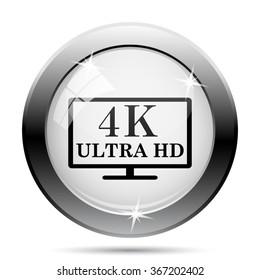 4K ultra HD icon. Internet button on white background. EPS10 vector.