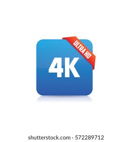 4K Ultra HD Icon With Ribbon