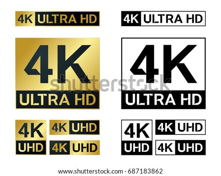 4k Ultra Hd icon. Vector 4K UHD TV symbol of High Definition monitor display resolution standard.