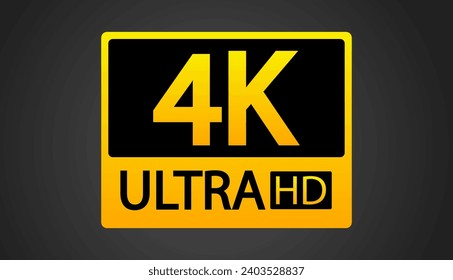 4K ULTRA HD line icon. Quality, resolution, monitor, TV, cinema, phone, display, diagonal, pixel. Vector icons for business and advertising