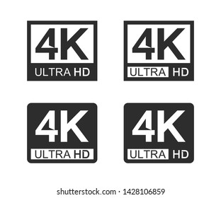 4K ultra HD mark icon vector