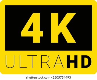 Icono de resolución 4K Ultra HD para Web y móvil	