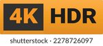4K Ultra HD symbol, High definition 4K resolution vector