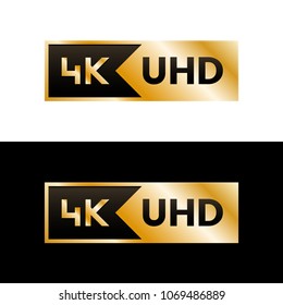 4K Ultra HD symbol, High definition 4K resolution mark, UHD - 2160p