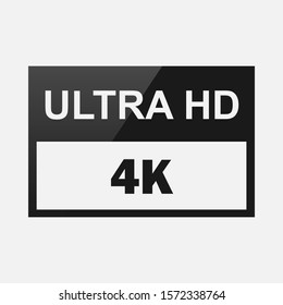 4K Ultra HD symbol, High definition resolution sign