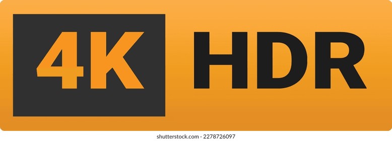 4K Ultra HD symbol, High definition 4K resolution vector