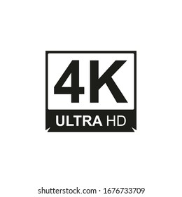4K Ultra HD symbol vector graphics, high definition 4K resolution mark, logo, monogram, UHD - 2160p