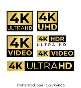 4K ultra HD text and symbol