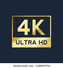 4K Ultra HD vector gold sign