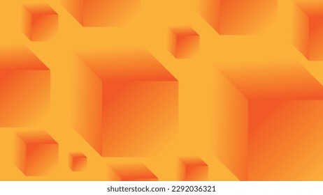 4K ultra high definition Modern abstract background, cube shape, orange color, use for decorative, illustration, backdrop, wallpaper, background.