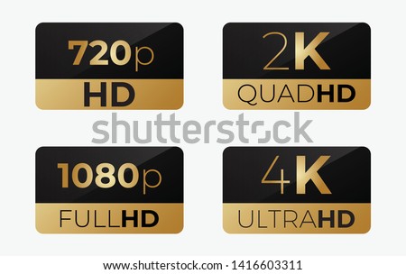 4k ultrahd , 2k quadhd , 1080 fullhd and 720 hd dimensions of video