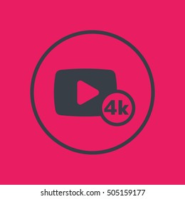 4K video content icon in circle