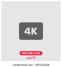 4K Video Symbol Vector Icon Illustration For Web And Mobile Application.Ui/Ux.
