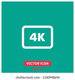 4K Video Symbol Vector Icon Illustration For Web And Mobile Application.Ui/Ux.Premium Quality. 
