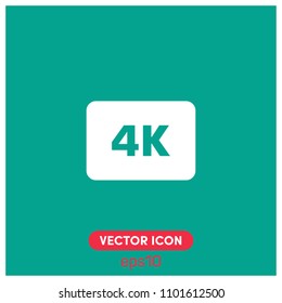 4K Video Symbol Vector Icon Illustration For Web And Mobile Application.Ui/Ux.Green Backround.Premium Quality.
