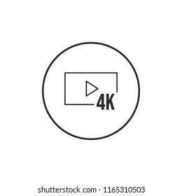 4K video vector icon