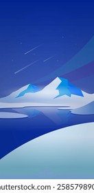 4k winter landscape with ice mountains phone wallpaper