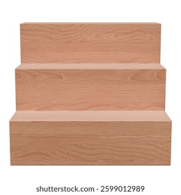 4K Wood Minimalist Three-Step Display Podium 3D