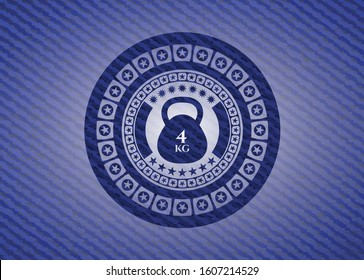 4kg kettlebell icon with denim texture