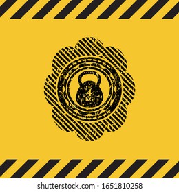 4kg kettlebell icon grunge warning sign emblem. Vector Illustration. Detailed.