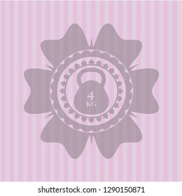 4kg kettlebell icon inside badge with pink background
