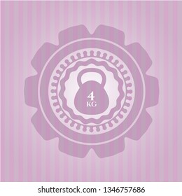 4kg kettlebell icon inside badge with pink background