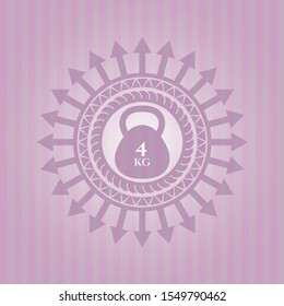 4kg kettlebell icon inside badge with pink background