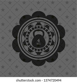 4kg kettlebell icon inside black emblem