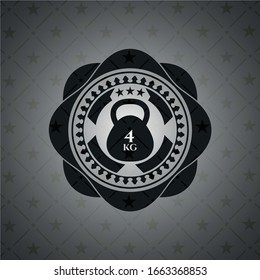 4kg kettlebell icon inside black badge
