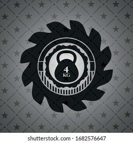 4kg kettlebell icon inside black badge