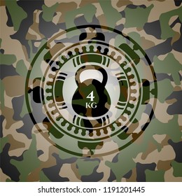 4kg kettlebell icon inside camo emblem