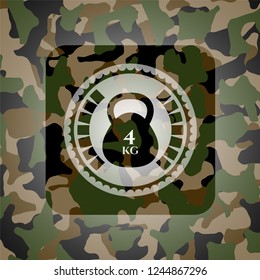 4kg kettlebell icon inside camo texture