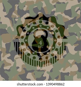 4kg kettlebell icon inside camo texture