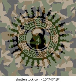 4kg kettlebell icon inside camouflage emblem
