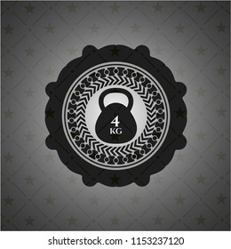 4kg kettlebell icon inside dark badge